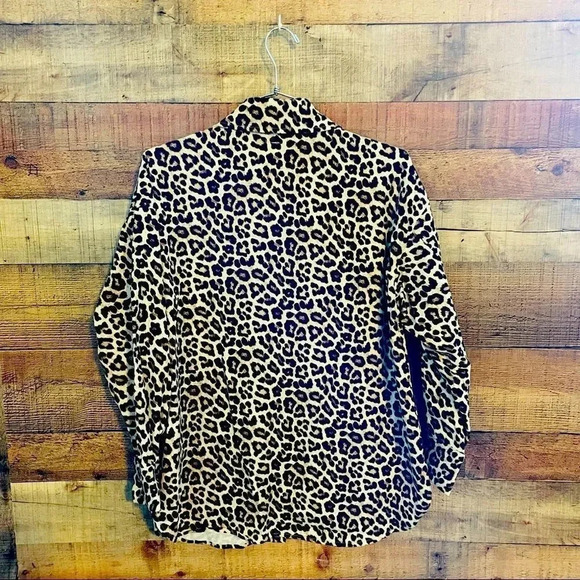 NWT H&M Leopard Cotton Twill Shirt Jacket/Shacket - Picture 4 of 5